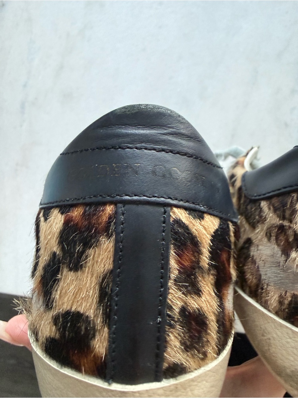 Golden Goose Calf Leather Leopard Super Star Sneaker - Picture 15 of 16